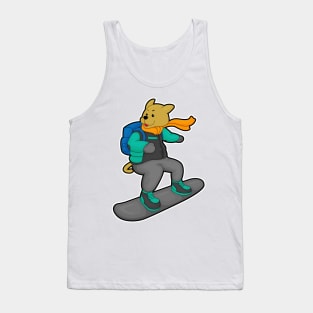 Dog as Snowboarder with Snowboard & Backpack Tank Top